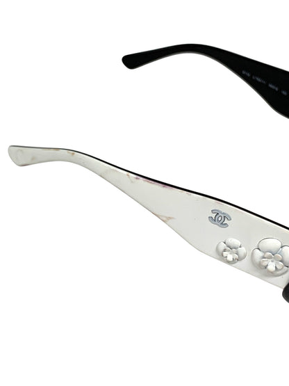 シャネル 5113 サングラス  ホワイト セルフレーム フルリム ウェリントン フラワー ITECYA8X1XNK