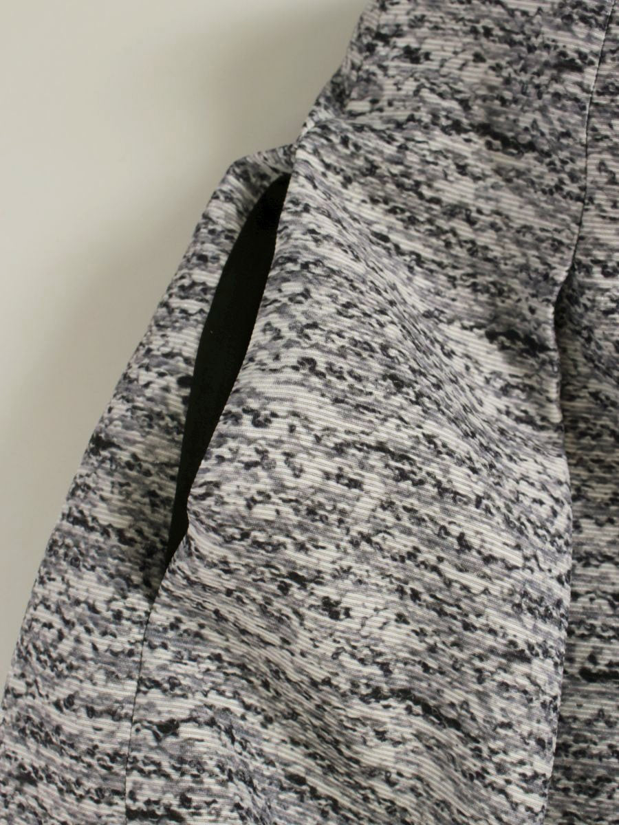 エムズグレイシー 017132 スカート 36 グレー トロンプルイユ リボン フラワー プリント ITST8IHKGQM8