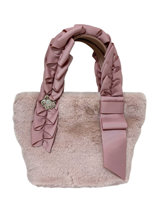 エムズグレイシー リボンハンドルフェイクファーバッグ 394510 ハンドバッグ ピンク ITA6B2LJ2GA0