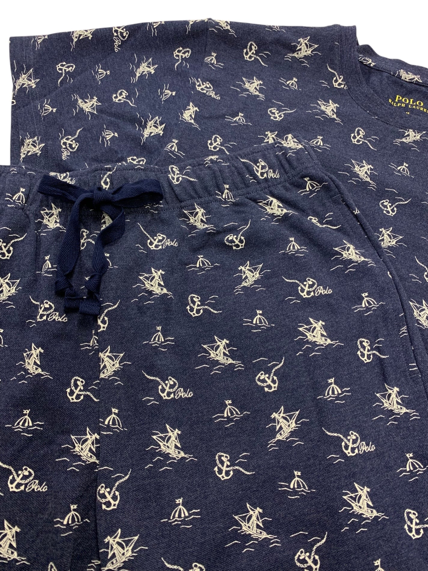 ポロラルフローレン RM8-X205/RM8-X303 M ネイビー マリンモチーフ スリープウェア セット ITY42C59R3N8