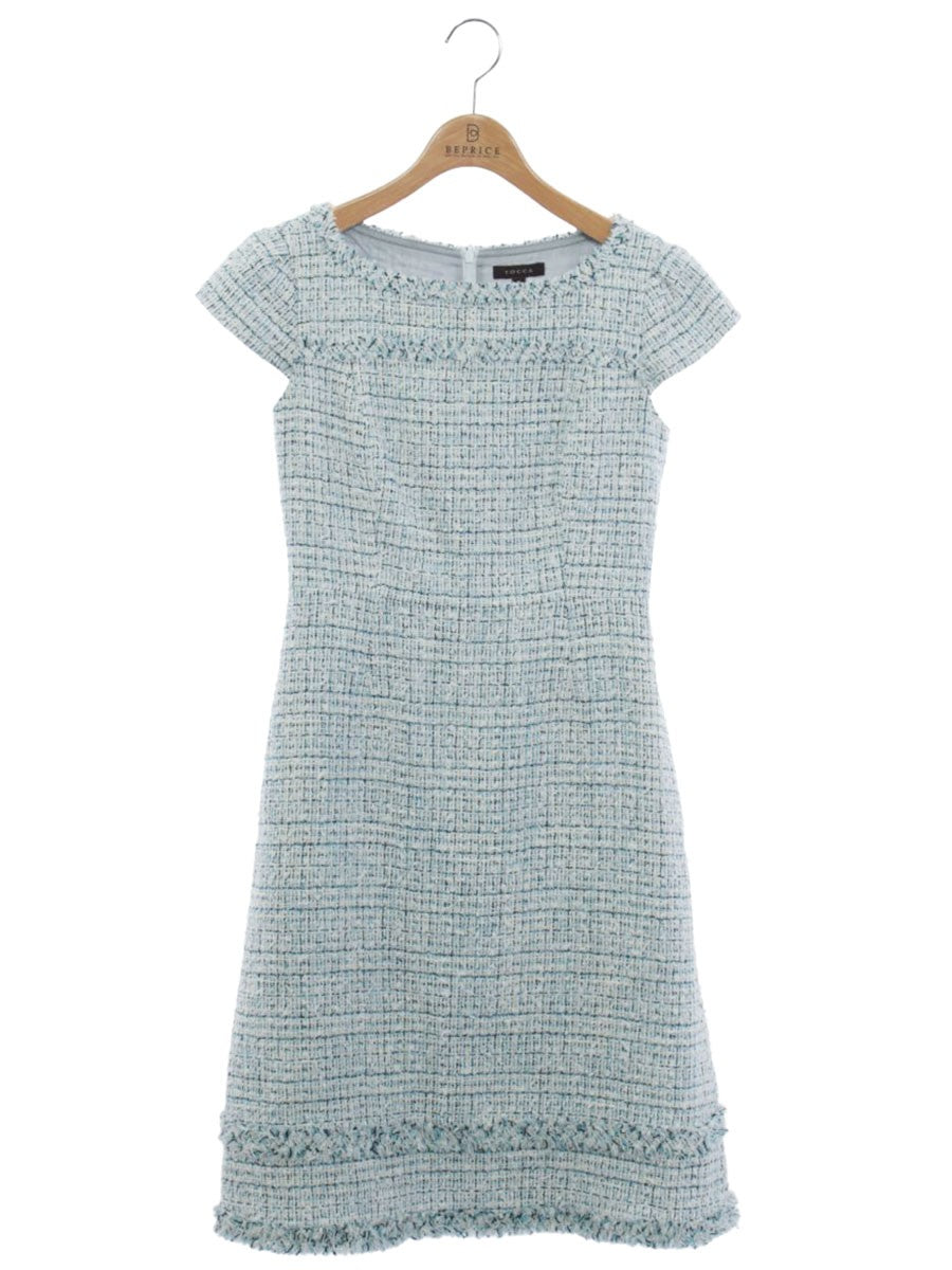 トッカ CROSTATA ドレス OPTOIW0480 ワンピース 0 ライトブルー ツイード IT6DTRPMIV8S 【SALE】