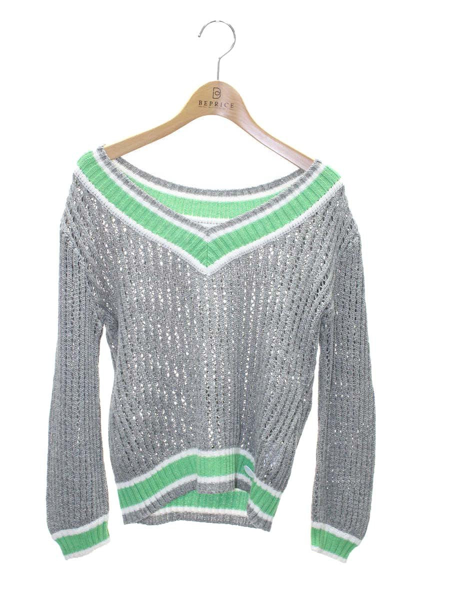 ルネ 6412860 ニット 36 グレー Vネック IT11OYDVF0Y6