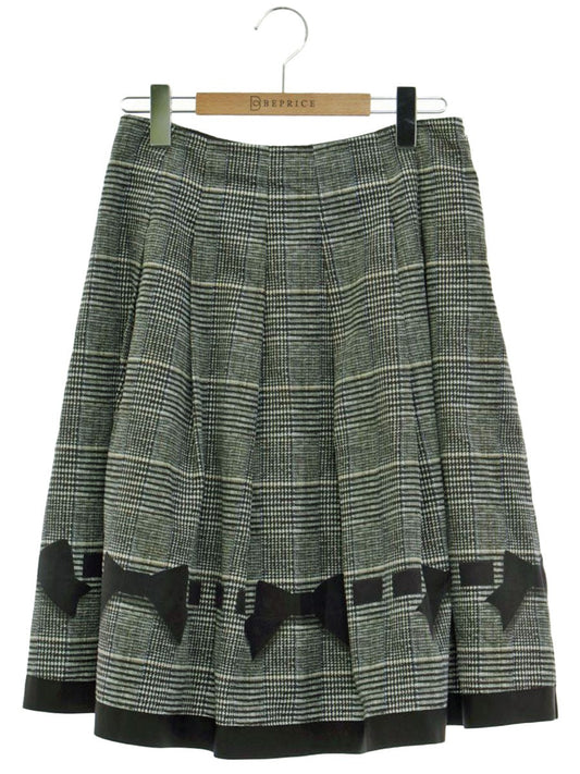 エムズグレイシー British Check Skirt 817517 スカート 40 ブラック IT8ZW1YSER32