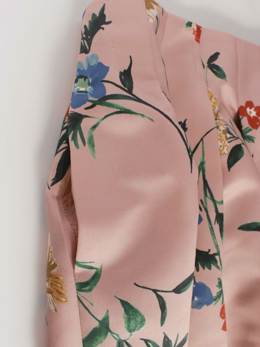 エムズグレイシー 727549 スカート 38 ピンク フラワーモチーフ タック ITRJ47GC9X3O