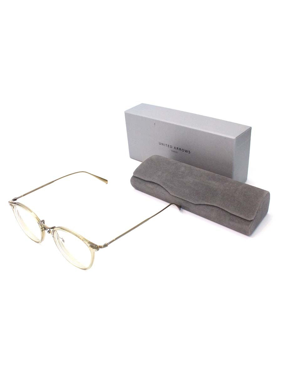 金子眼鏡 designed by UNITED ARROWS Logan メガネ ベージュ コンビフレーム フルリム ボストンシェイプ IT4LPIHYLP1E