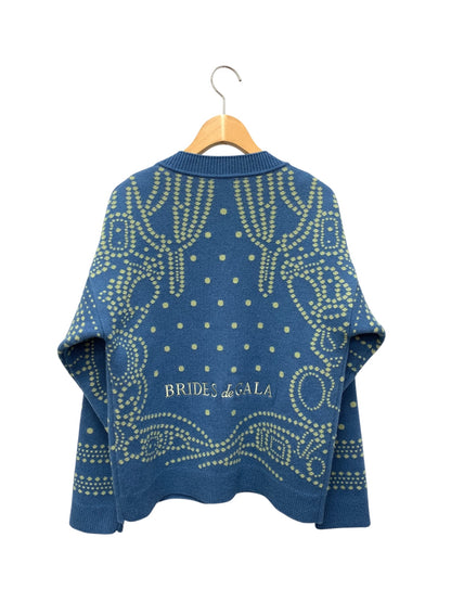 エルメス 3E2711D8  カーディガン 34 ブルー カシミヤ コットン BRIDES de GALA IT75O2RY0TMO 【SALE】