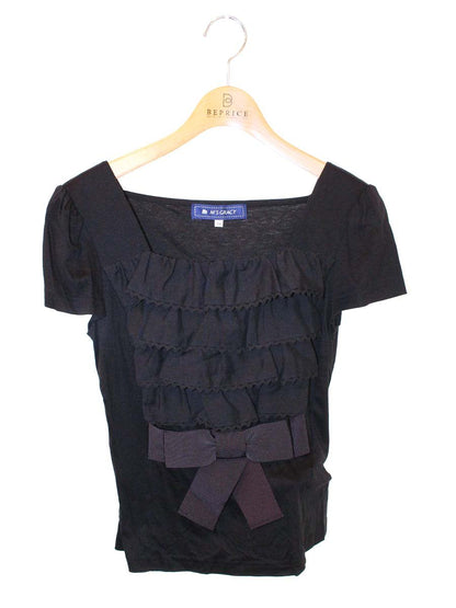 エムズグレイシー 625301 Tシャツ カットソー 38 ブラック パフスリーブ フリル IT672GWN7AEU