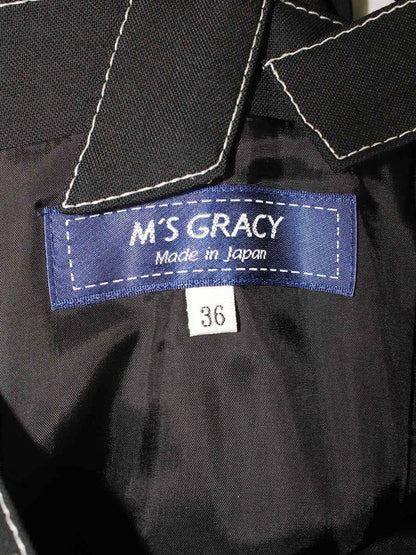 エムズグレイシー 911309 ワンピース 36 ブラック ホワイトステッチ ITSYO6IZIHFU