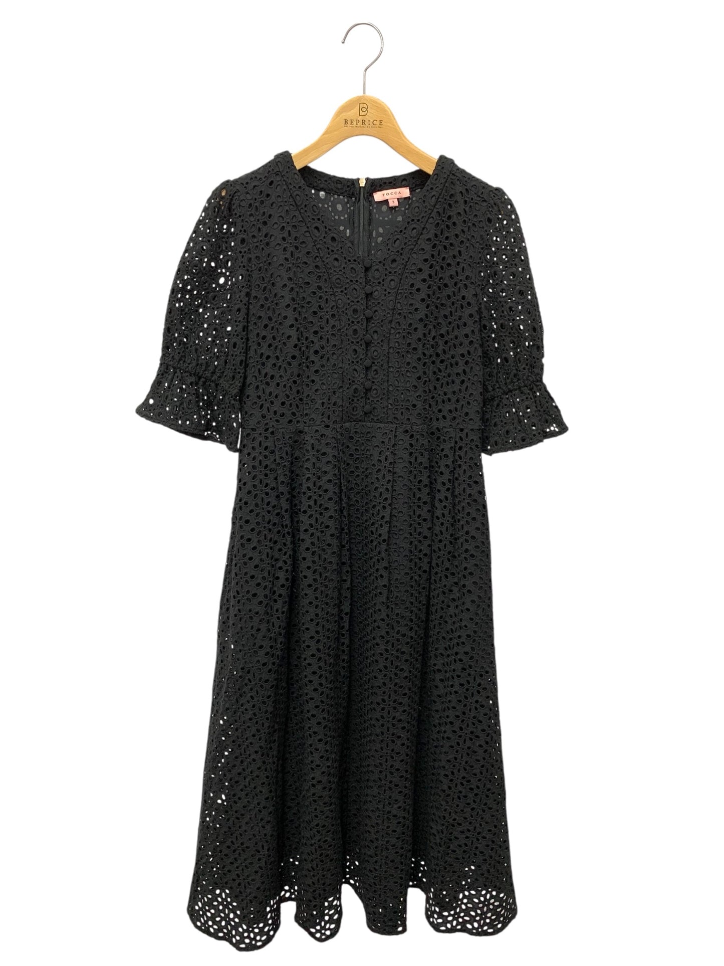 トッカ ZELLIGE ドレス OPTOCS0390 ワンピース 2 ブラック レース パンチング ITZDCVOWRIDG