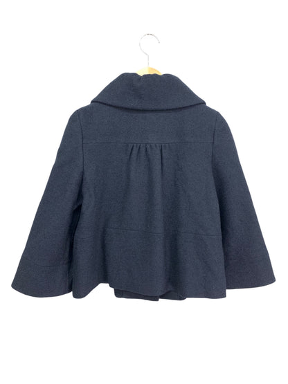 トゥービーシック W5B60-262-29 ショートコート 40 ネイビー ラビットファーポンポン付きリボン ITD6V0YJXOGE