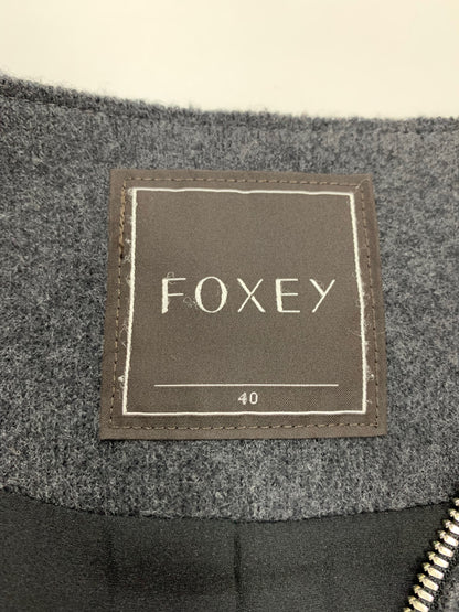 フォクシーブティック コート ウェブ 28944 40 グレー フリル ノーカラー ITSQLMAC9BWC