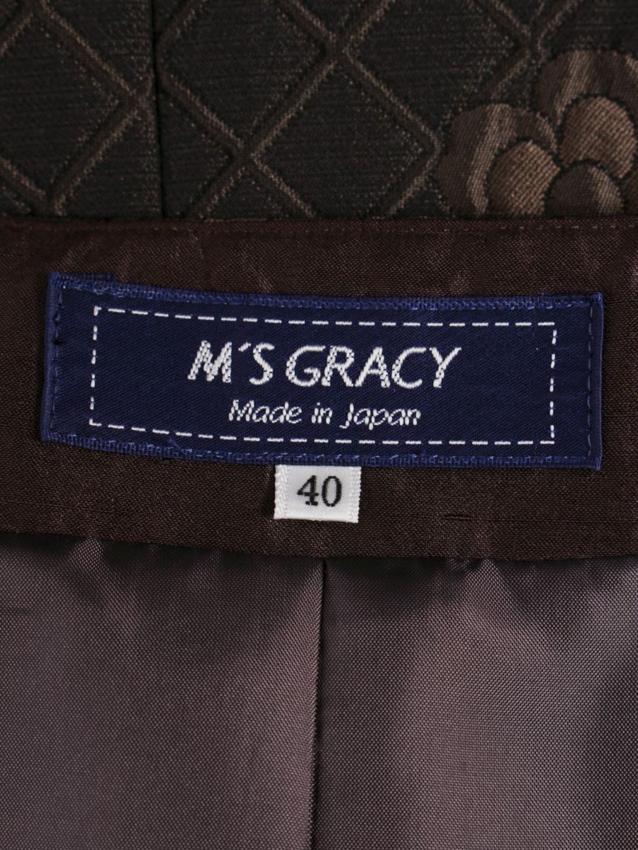 エムズグレイシー 311507 ジャンパースカート 40 ブラウン カメリア ダブルジップ チェック IT1GEEPWDYN8