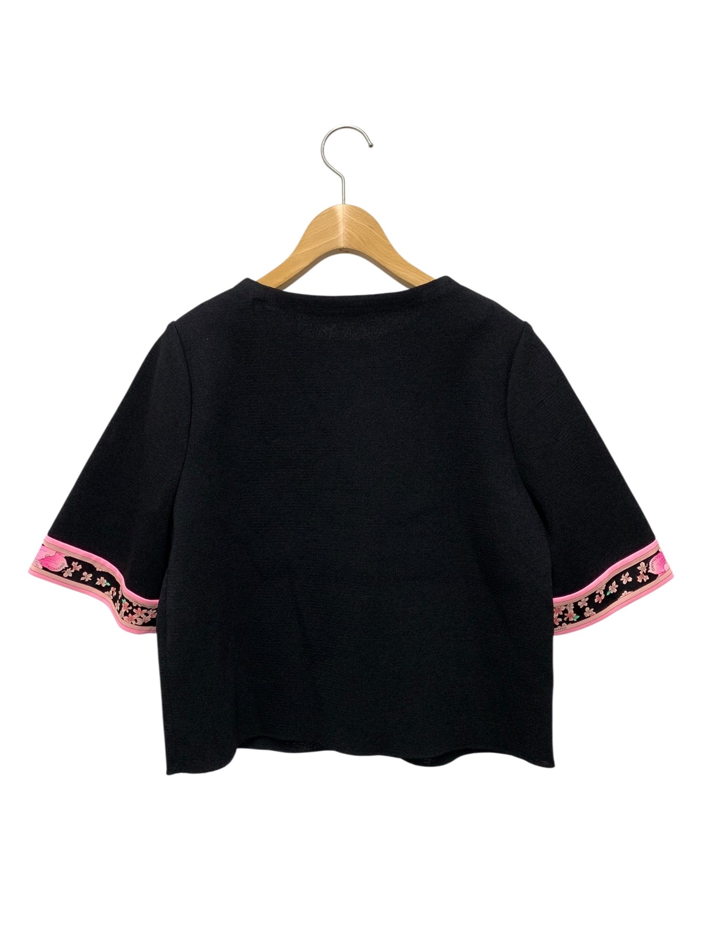 レオナールファッション 0337064 ニット セーター 3 ブラック 刺繍 フラワーモチーフ ITLRKEYJIORR