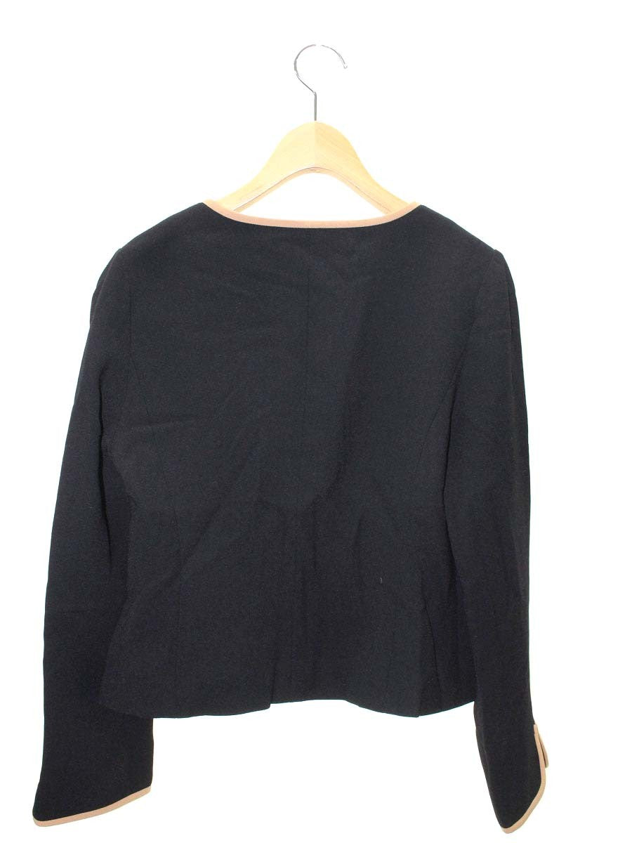 エムズグレイシー 814509 カーディガン 40 ブラック フラワーモチーフ スパンコール ジップアップ ITVYQ2RP4AJU