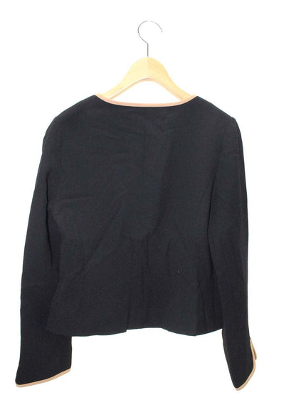 エムズグレイシー 814509 カーディガン 40 ブラック フラワーモチーフ スパンコール ジップアップ ITVYQ2RP4AJU