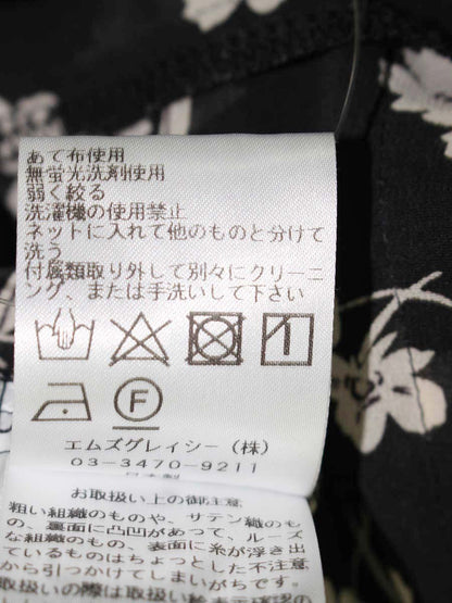 エムズグレイシー 410323 ブラウス 40 ブラック フラワーモチーフ IT3DEYWCNO32