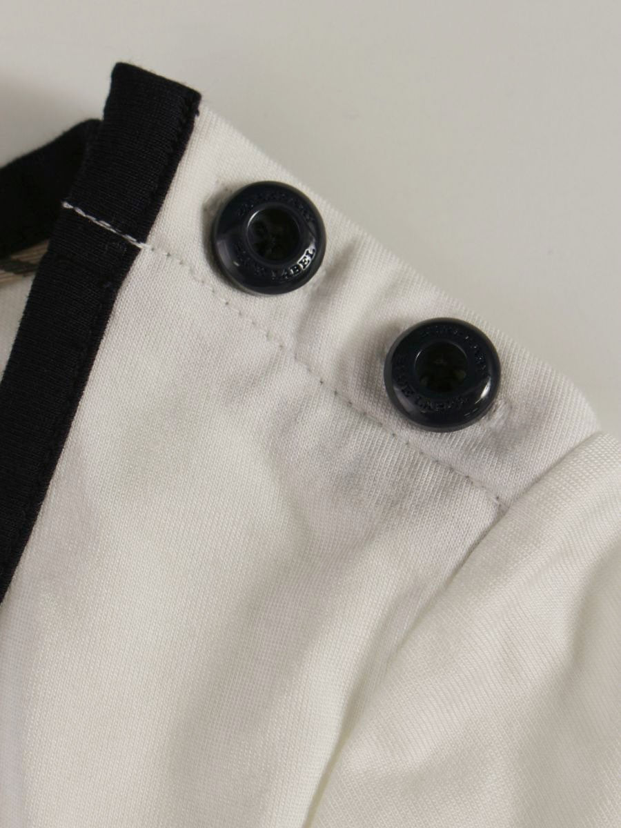 バーバリーブルーレーベル E1P75-550-02 カットソー 38 ホワイト ストレッチ ロゴ IT92214IR6AS