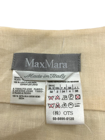マックスマーラ ワンピース 36 ベージュ リネン 麻 ラップ IT03JE98MURG
