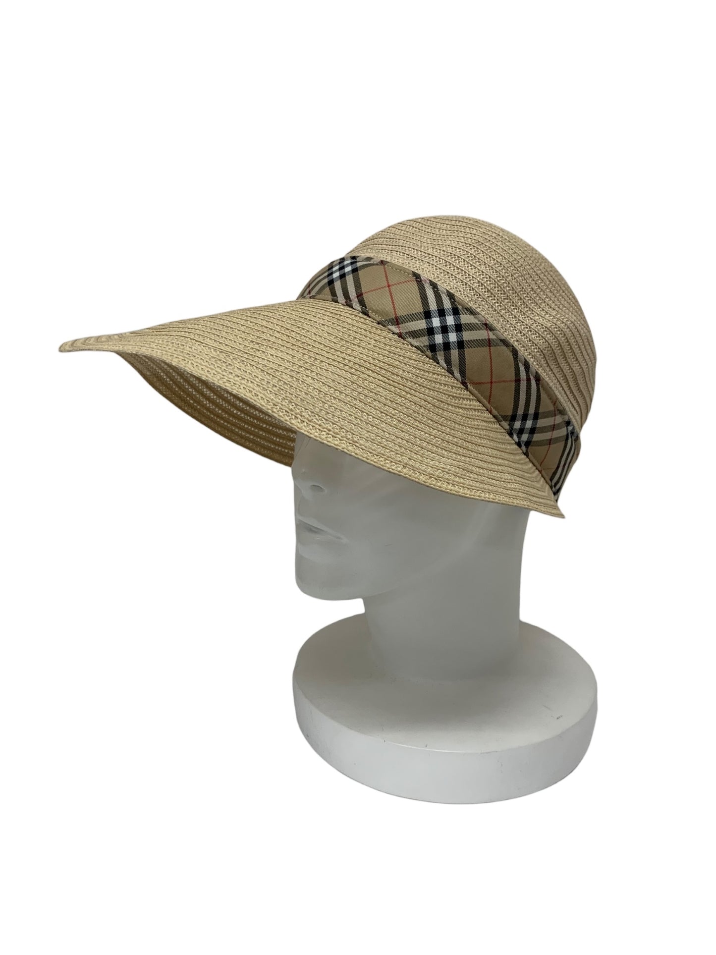 バーバリー ゴルフ BGK73--851-50 サンバイザー ベージュ 2way ストロー ノバチェック ITA3NE2FJJF4