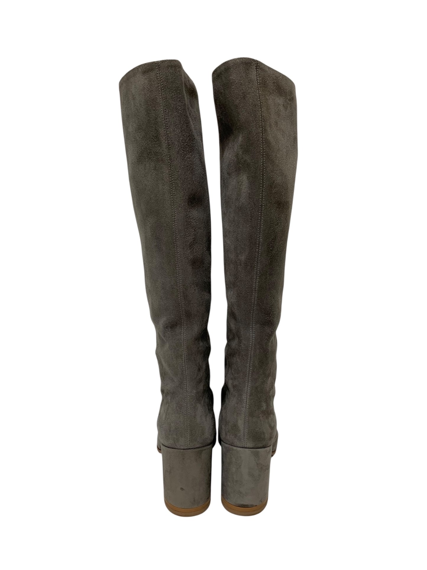 ジャンヴィトロッシ スエードロングブーツ 010680232 38 グレー ēcla掲載品 プルオンスタイル ブロックヒール IT78MZ78VFFR