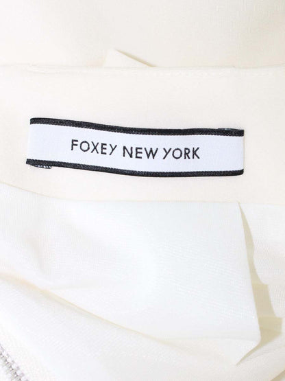 フォクシーニューヨーク イリプスフレアー 32461 スカート 38 ホワイト IT2W2AOV2U78