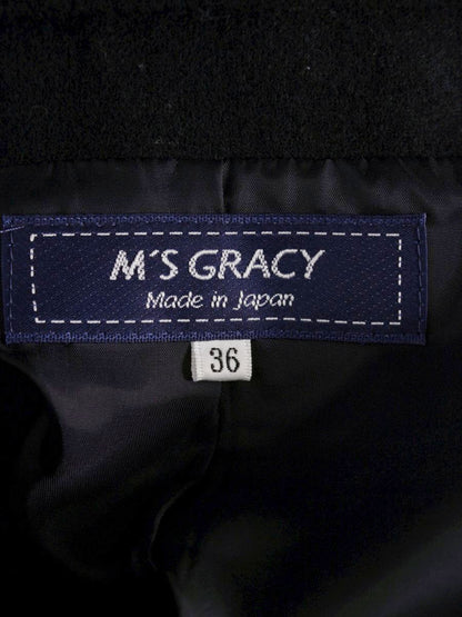 エムズグレイシー 814529 コート 36 ネイビー Pコート ハーフ ウール IT9LNZ7XZBHS