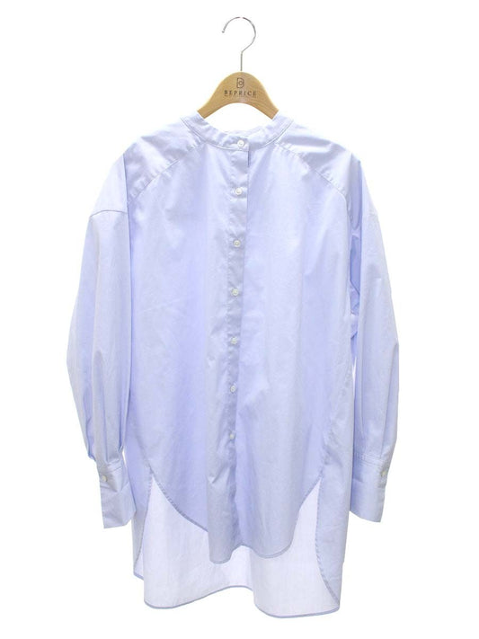 ソージュ S-00-SB-060 ブラウス M ブルー バンドカラー ロング シャツ ITTV32IFW71C