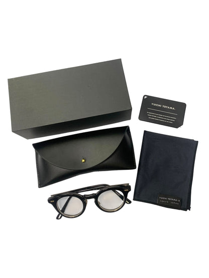 ユウイチトヤマ YUICHI TOYAMA:5 メガネ POISSY ブラック セルフレーム フルリム ボストン ITQH9MKAJK7W