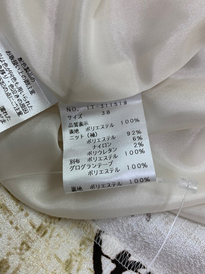 エムズグレイシー 311519 ワンピース 38 ベージュ  ツイ―ドライクモチーフ柄 ITVT6TSQJW8M