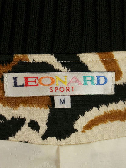 レオナールスポーツ コート M ブラウン レオパード ウール IT2HDX6Y0F8Y 【SALE】