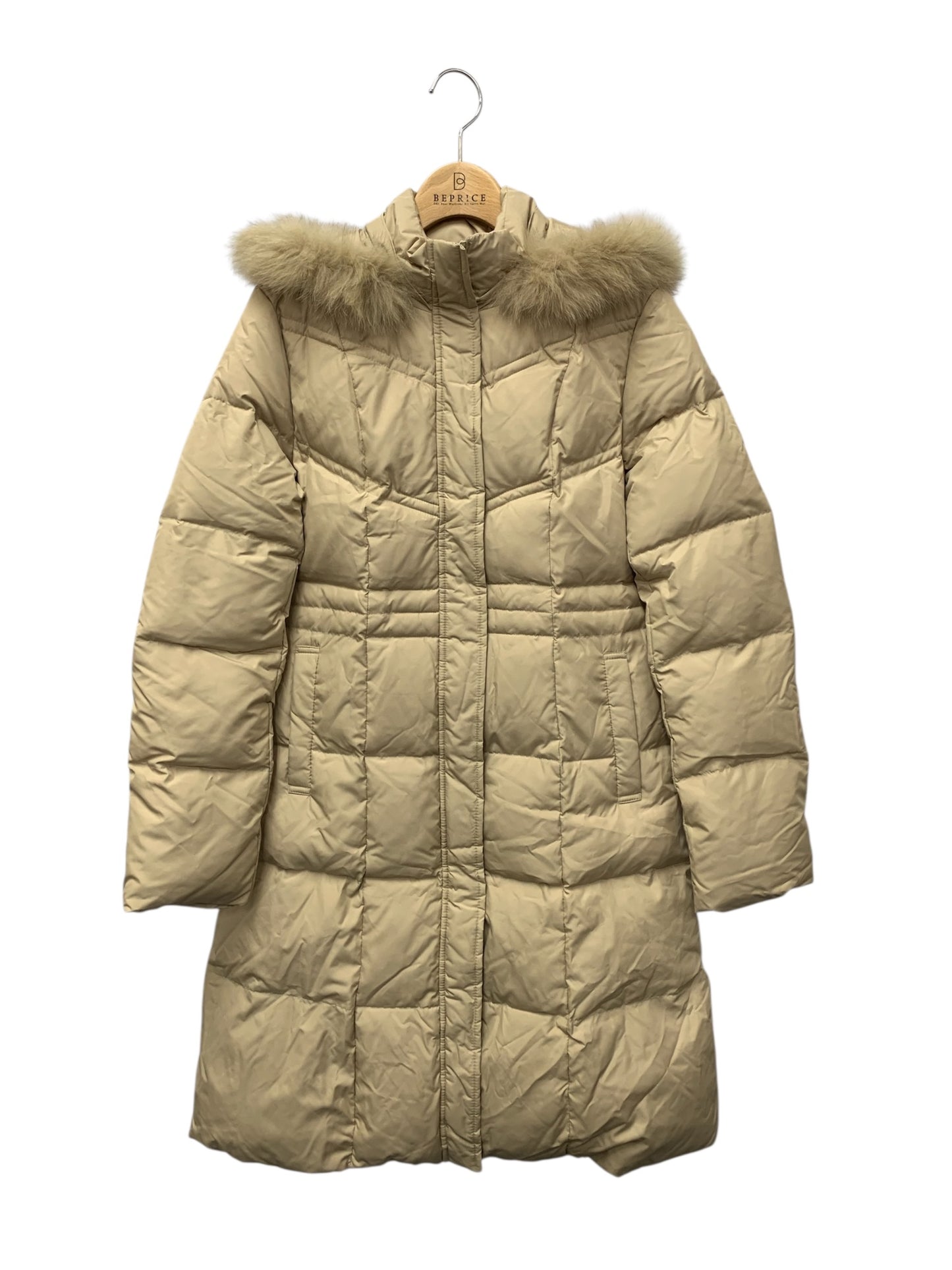 イエナ 17627-10-11-380 ダウンコート 38 ベージュ フォックスファー ジップアップ ITJPJLROCDSD