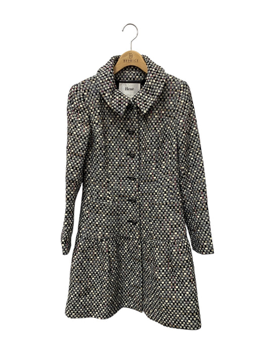 ルネ コート 36 グレー ツイード カメリアボタン ITVYCICQX8BC