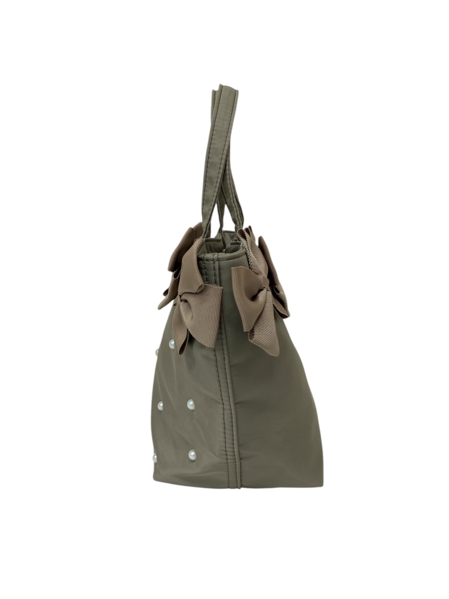 エムズグレイシー Ribbon Pearl Tote 894516 トートバッグ グレージュ ナイロン ITLC13PZCBAG