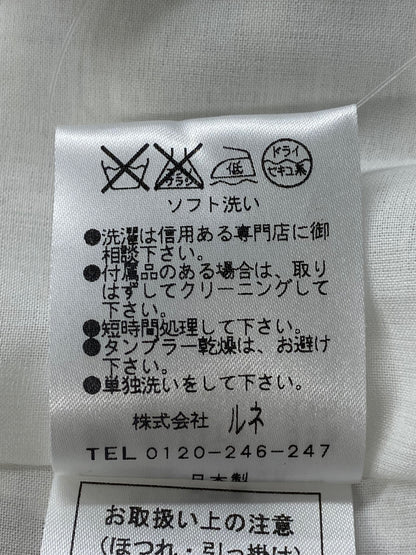 ルネ 6616120 ワンピース 36 ホワイト ツイード  フレンチスリーブ フロントジップアップ IT7EJGW91M68