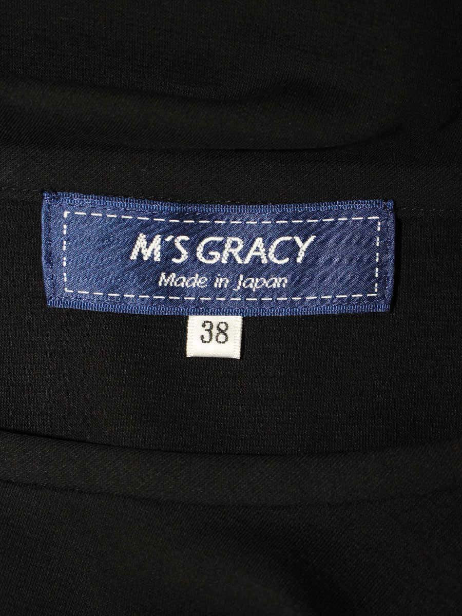 エムズグレイシー フラワーモチーフ付き 515108 カットソー 38 ブラック ロゴ IT8WPVDGPZ5C