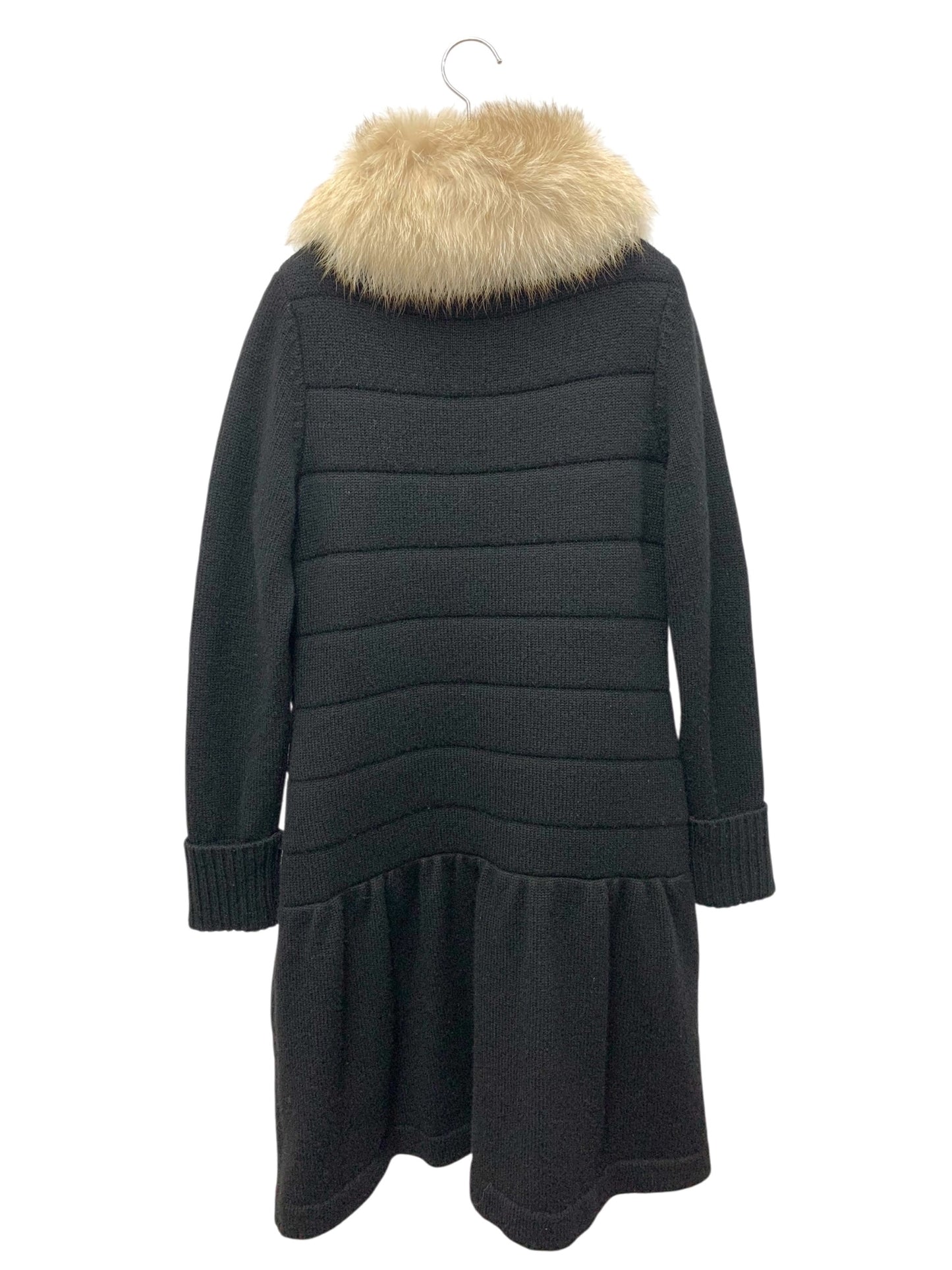 ルネ 6032077 ジップカーディガン 36 ブラック カシミヤ フォックスファー ITUUXWG9MW0Y