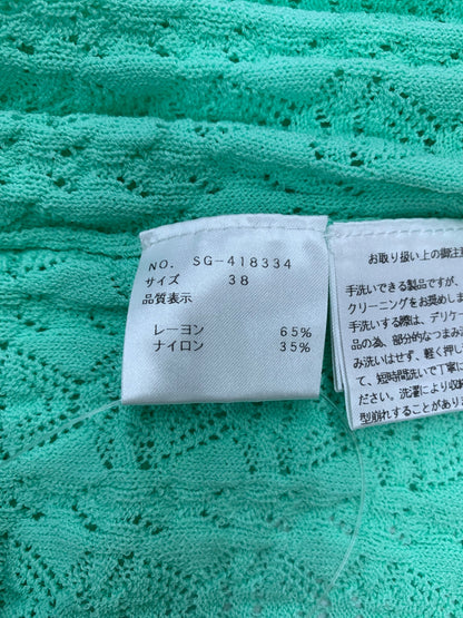 エムズグレイシー レーシー調カーディガン 418334 38 グリーン レース ITLR0MYVC3P1