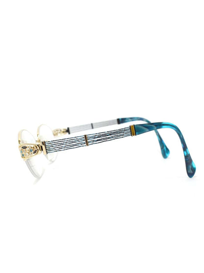 ラインアートシャルマン XL1653 眼鏡 ブルー/ゴールド マーブル ラインストーン ITAC7839Q3NW 【SALE】