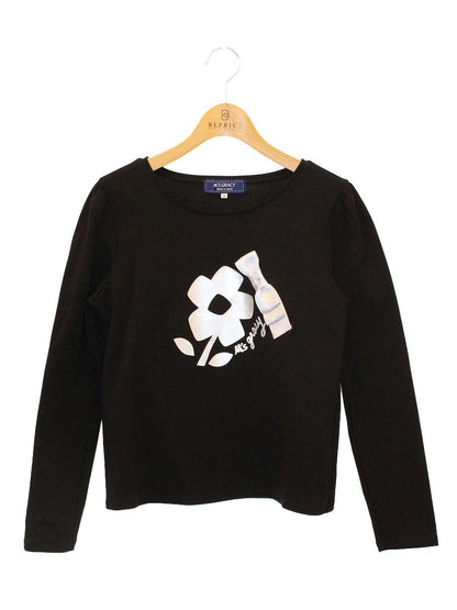 エムズグレイシー 915505 Tシャツ カットソー 38 ブラック カメリアプリント ITG53BWCRB08