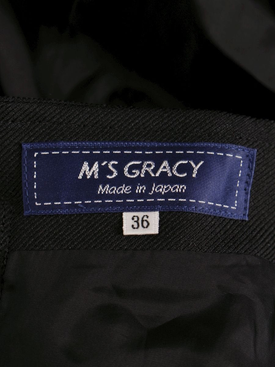 エムズグレイシー 917512 スカート 36 ブラック サイドベルト ボタン ITXMV38TK77W