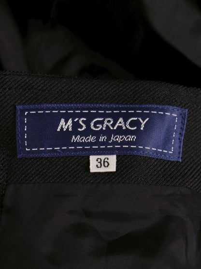 エムズグレイシー 917512 スカート 36 ブラック サイドベルト ボタン ITXMV38TK77W