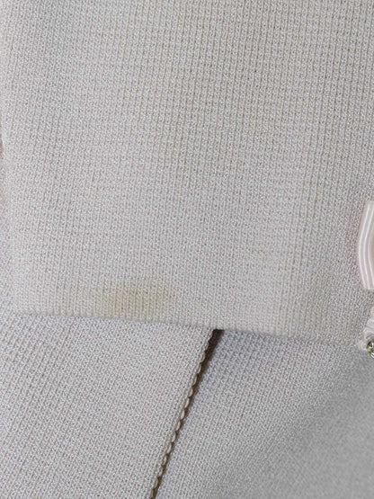 スーパービューティー カーディガン 40 ベージュピンク フラワーモチーフ ビジュー ITYOYDVUXWOG