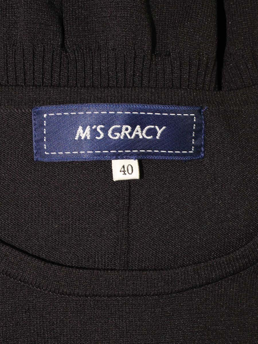 エムズグレイシー 318337 ワンピース 40 ブラック リボン ニット IT28YRJ8ZZMG