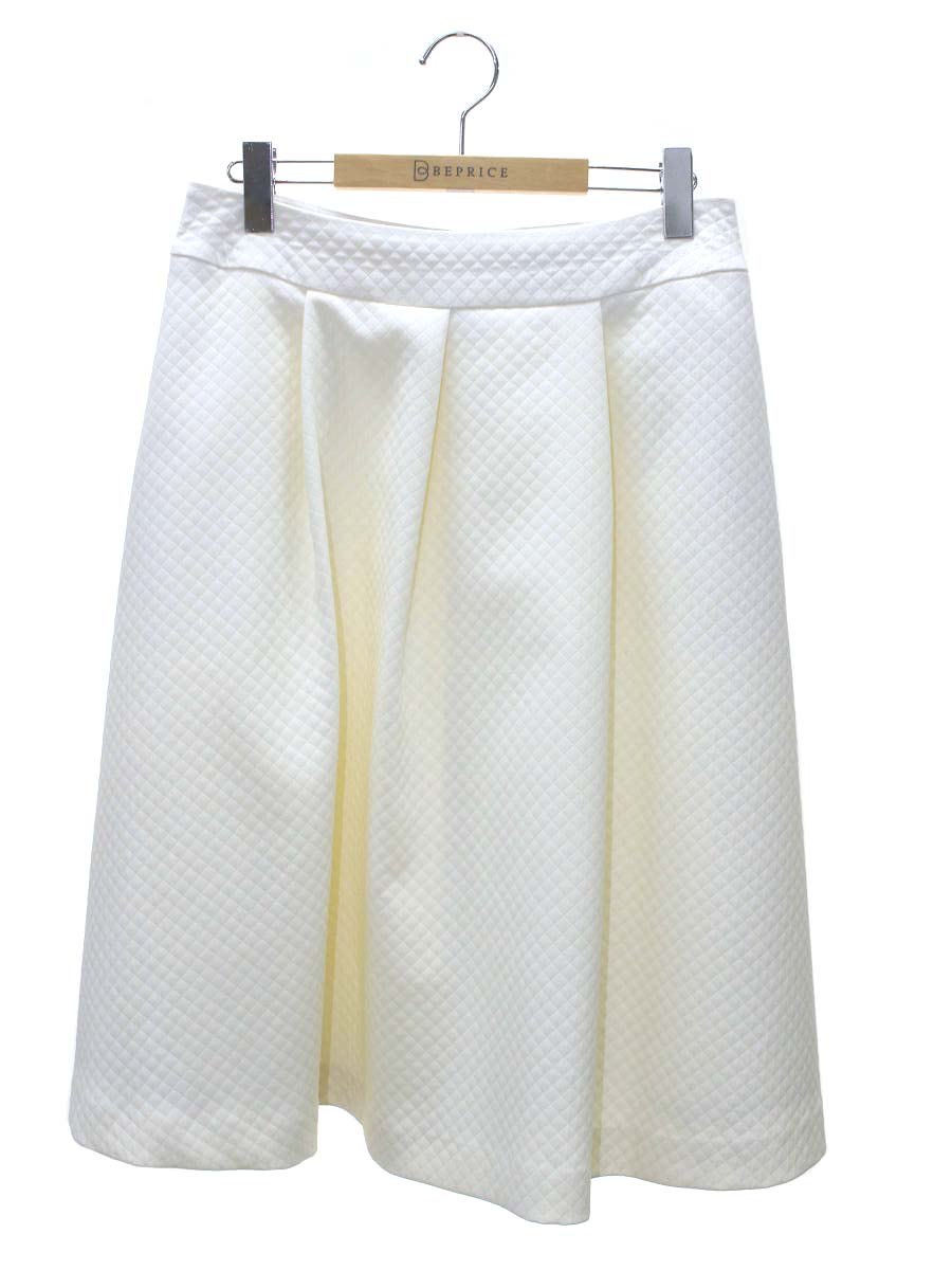 エムズグレイシー 217604 スカート 42 ホワイト キルティング フレア IT2M7LB6FCW4