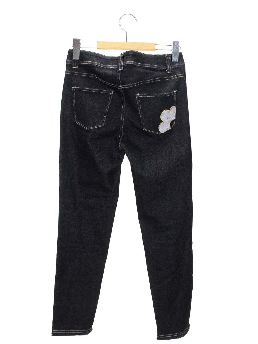 エムズグレイシー バッグポケット刺繍付きスリムデニムパンツ 316606 36 ブラック IT3HQ7UFHL4G