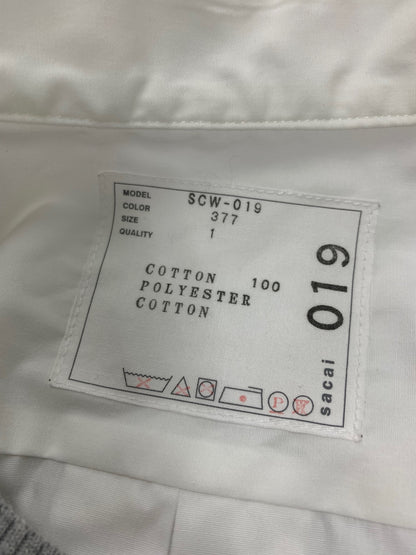 サカイ SCW-019 ワンピース 1 ホワイト フロントボタン ニット切り替え ITFBE1J1DTY0