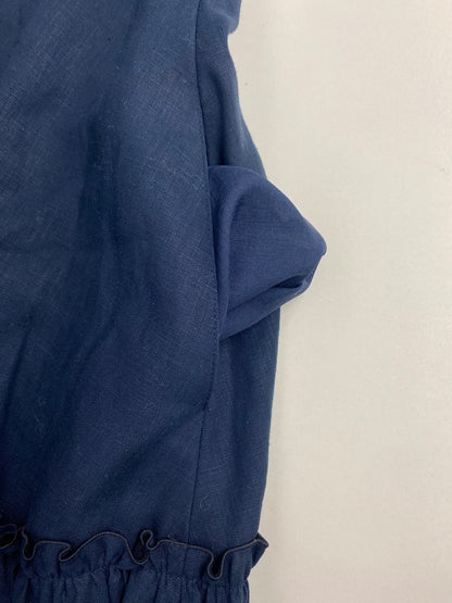 ルネ Washable Linen Tiered Dress 6026820 ワンピース 38 ネイビー 2way IT46HV0HCFO0