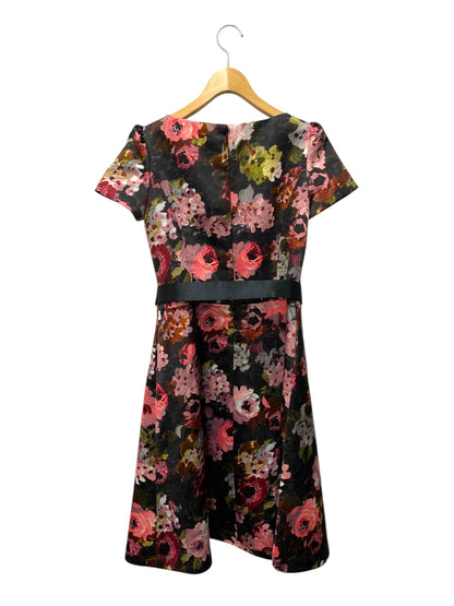 エムズグレイシー 011517 ワンピース 38 ブラック フラワーモチーフ ITO45YKOOO1K