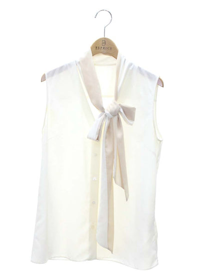 フォクシーブティック 39712 ブラウス 40 ホワイト バイカラー ボウタイ IT67ZRYKKAWO