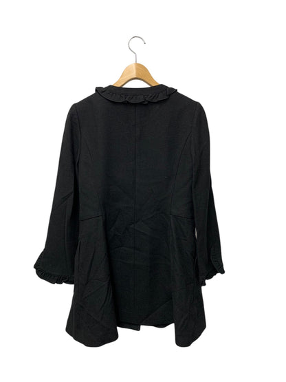 エムズグレイシー 229507 コート 38 ブラック ウール フリル ITPZB8E0PPRK 【SALE】